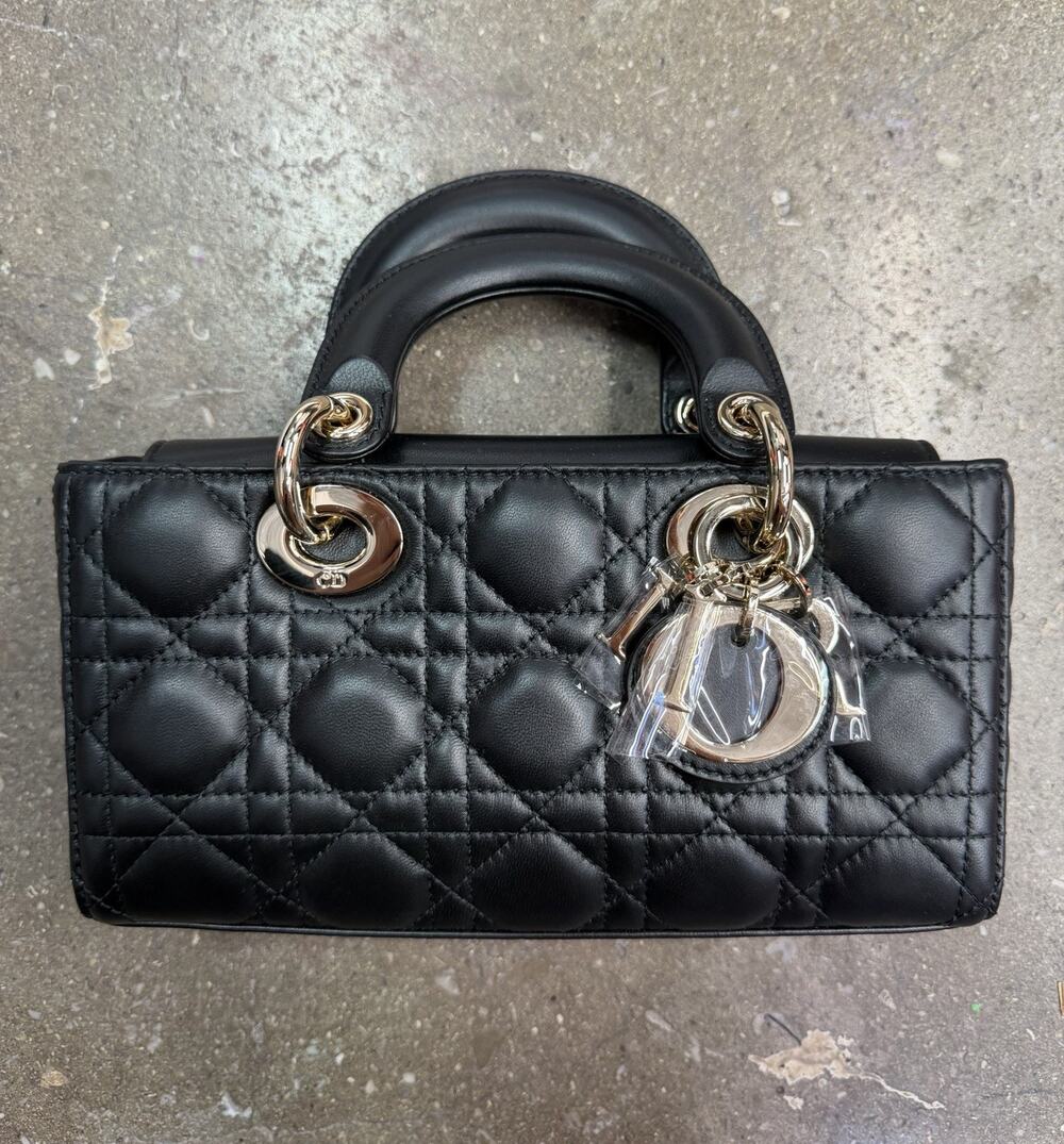 Christian Dior Medium Lady D-Joy Black Cannage Bag - Gold Hardware - Brand New
